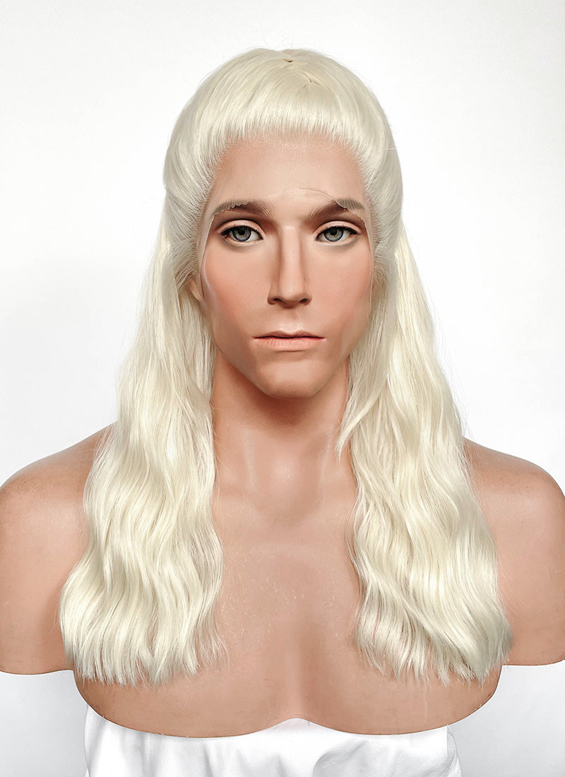 House Of The Dragon Daemon Targaryen Platinum Blonde Braided Lace Front Synthetic Men's Wig LF2225