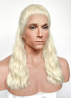 House Of Dragon Daemon Targaryen Platinum Blonde Braided Lace Front Synthetic Men's Wig LF2225