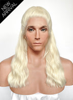 House Of Dragon Daemon Targaryen Platinum Blonde Braided Lace Front Synthetic Men's Wig LF2225