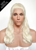 House Of The Dragon Daemon Targaryen Platinum Blonde Braided Lace Front Synthetic Men's Wig LF2225