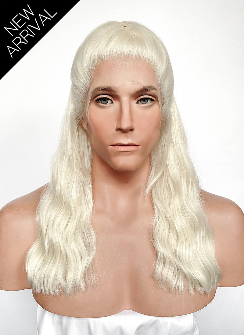 House Of The Dragon Daemon Targaryen Platinum Blonde Braided Lace Front Synthetic Men's Wig LF2225