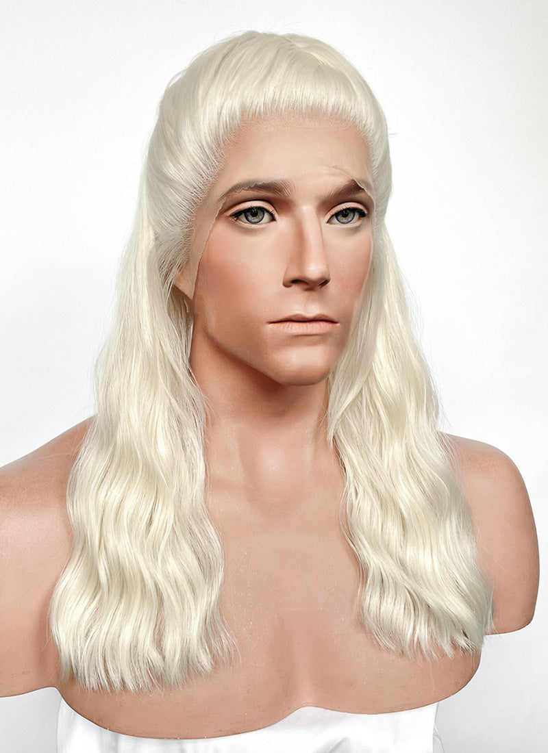 House Of The Dragon Daemon Targaryen Platinum Blonde Braided Lace Front Synthetic Men's Wig LF2225