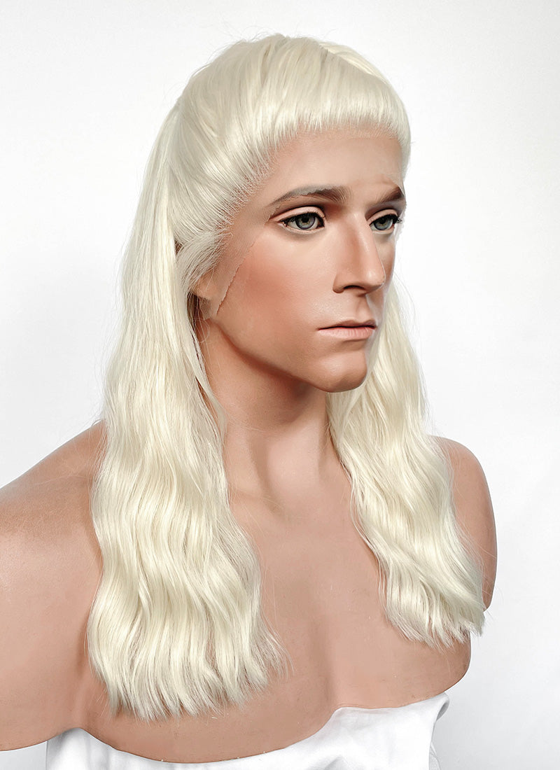 House Of The Dragon Daemon Targaryen Platinum Blonde Braided Lace Front Synthetic Men's Wig LF2225
