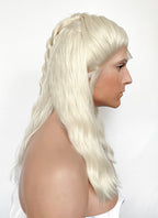 House Of The Dragon Daemon Targaryen Platinum Blonde Braided Lace Front Synthetic Men's Wig LF2225