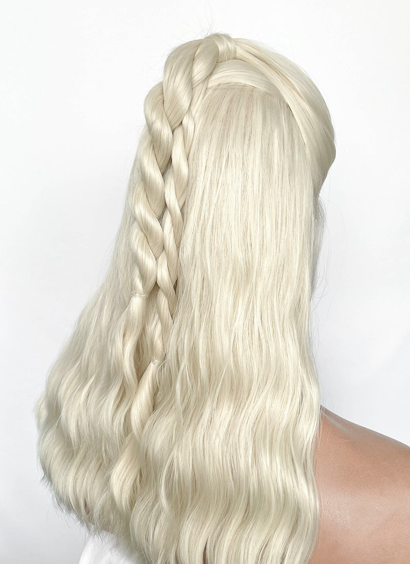 House Of The Dragon Daemon Targaryen Platinum Blonde Braided Lace Front Synthetic Men's Wig LF2225