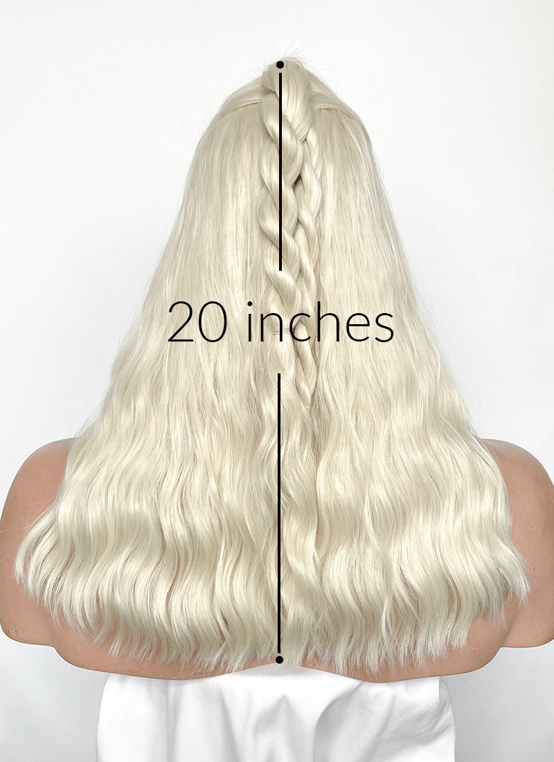 House Of The Dragon Daemon Targaryen Platinum Blonde Braided Lace Front Synthetic Men's Wig LF2225