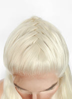 House Of The Dragon Daemon Targaryen Platinum Blonde Braided Lace Front Synthetic Men's Wig LF2225