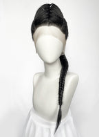 Black Braided Full Lace Synthetic Shaved Sides Wig LF2226