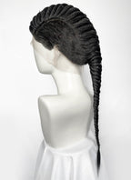 Black Braided Full Lace Synthetic Shaved Sides Wig LF2226