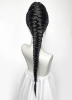 Black Braided Full Lace Synthetic Shaved Sides Wig LF2226