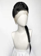 Black Braided Full Lace Synthetic Shaved Sides Wig LF2226