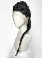 Black Braided Full Lace Synthetic Shaved Sides Wig LF2226