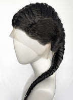 Black Braided Full Lace Synthetic Shaved Sides Wig LF2226