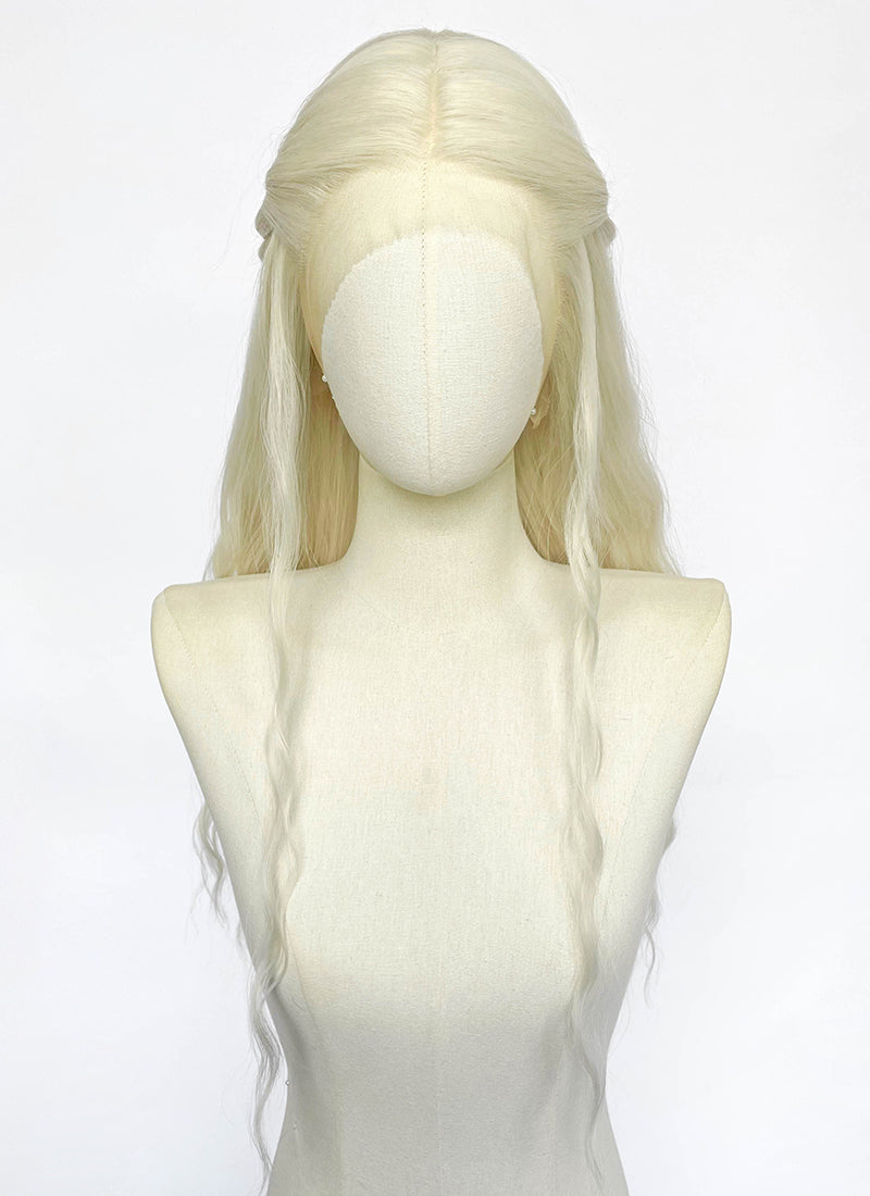 House of the Dragon Helaena Targaryen Platinum Blonde Braided Lace Front Synthetic Wig LF2228