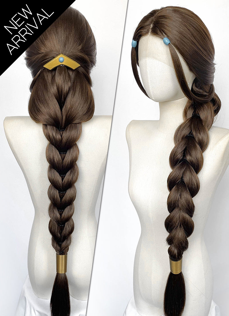 Avatar: The Last Airbender Katara Brunette Braided Lace Front Synthetic Wig LF2229