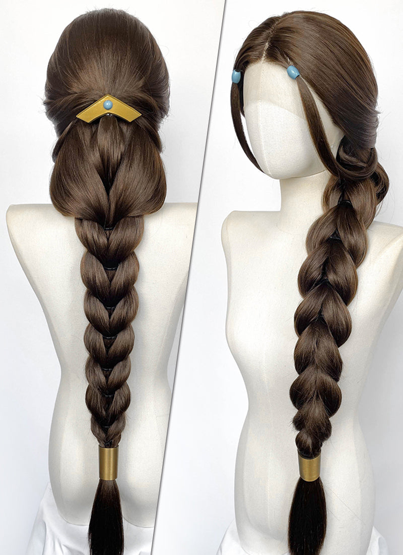 Avatar: The Last Airbender Katara Brunette Braided Lace Front Synthetic Wig LF2229