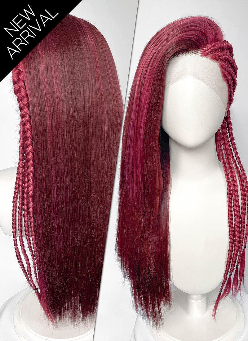 Mixed Red Braided Lace Front Synthetic Hair Wig LF2232