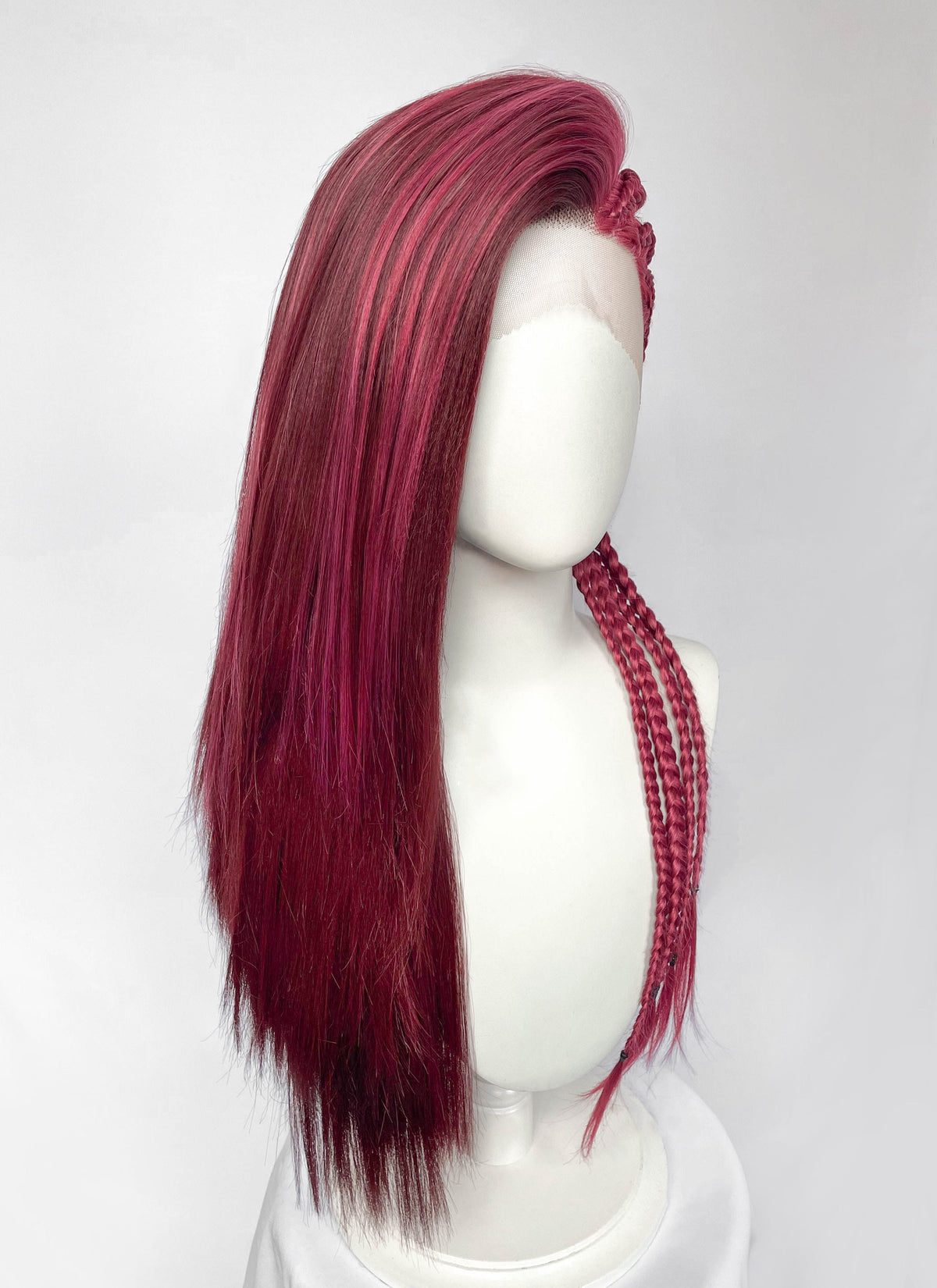 Mixed Red Braided Lace Front Synthetic Hair Wig LF2232