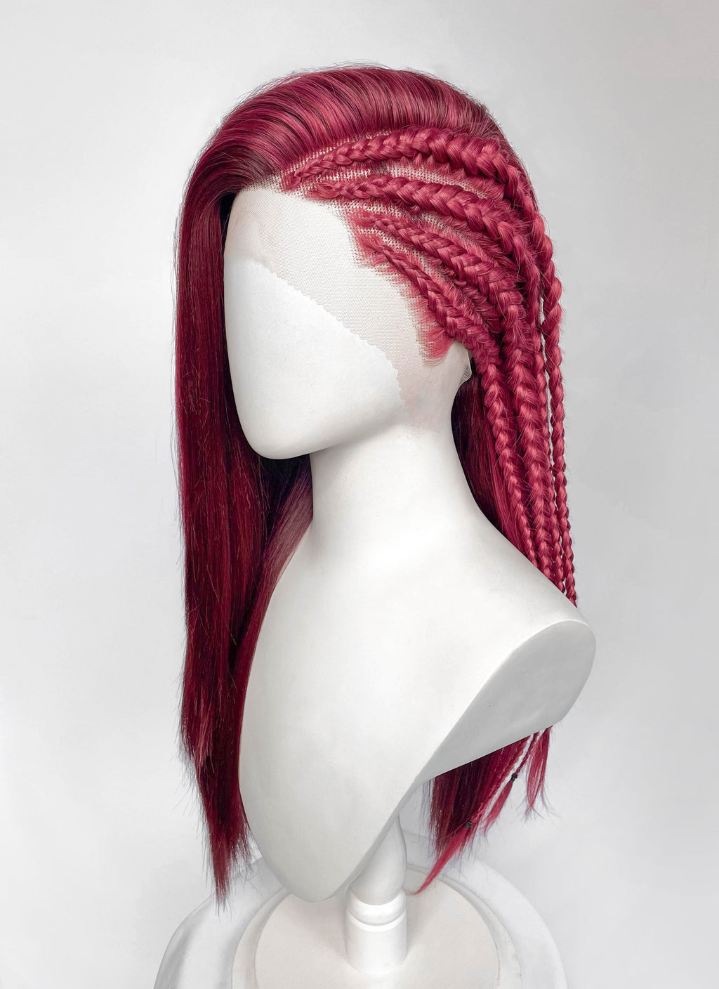Mixed Red Braided Lace Front Synthetic Hair Wig LF2232