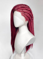 Mixed Red Braided Lace Front Synthetic Hair Wig LF2232