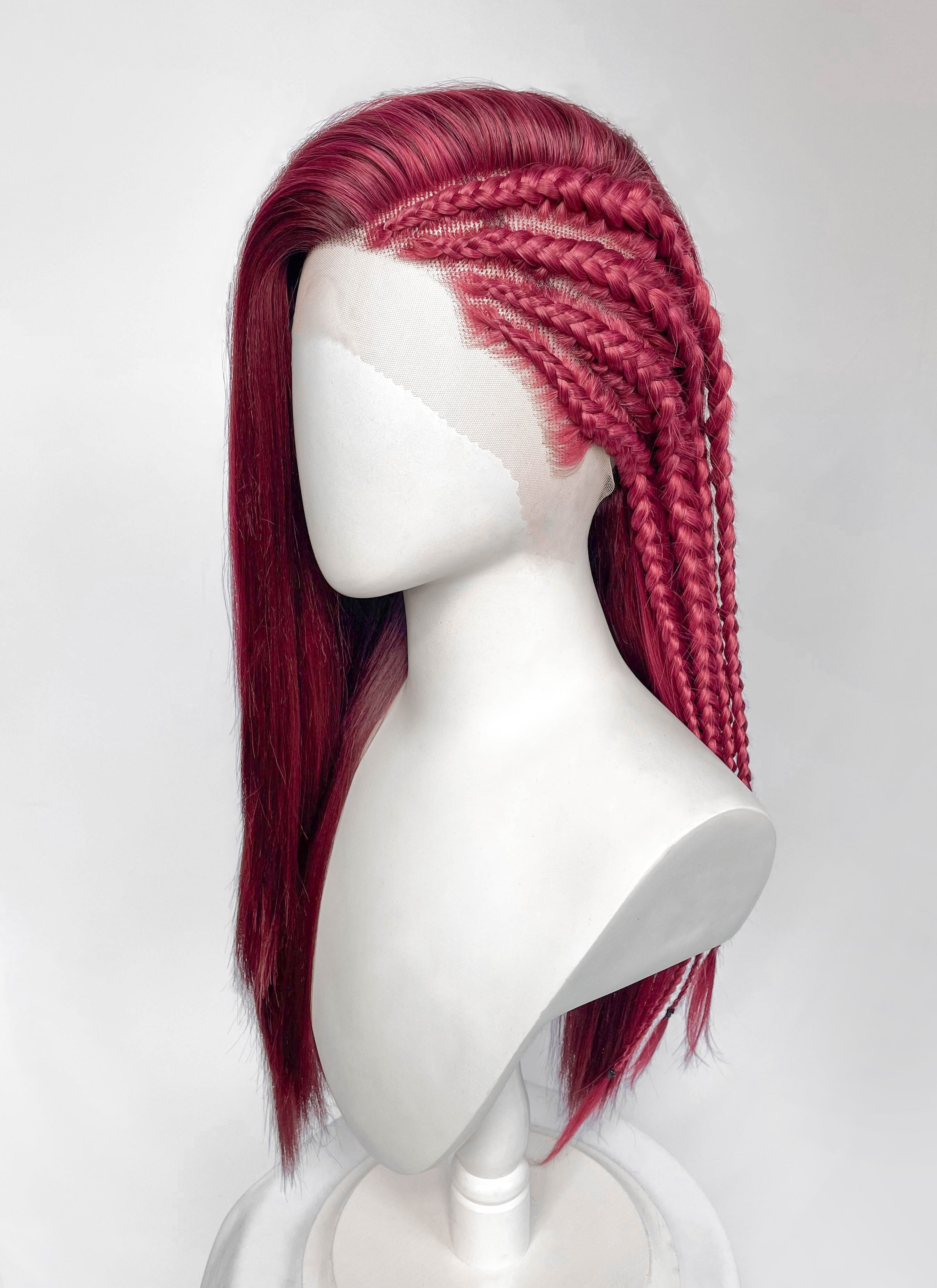 Mixed Red Braided Lace Front Synthetic Hair Wig LF2232