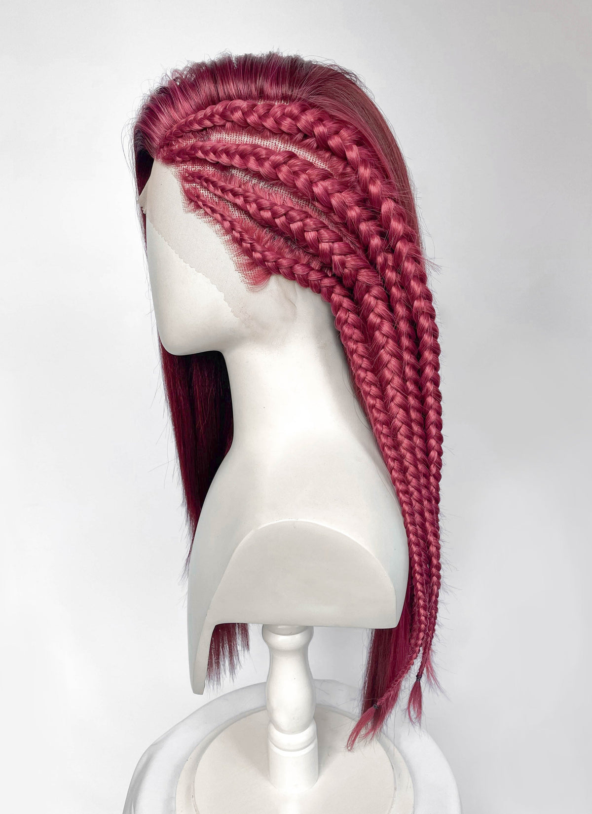 Mixed Red Braided Lace Front Synthetic Hair Wig LF2232