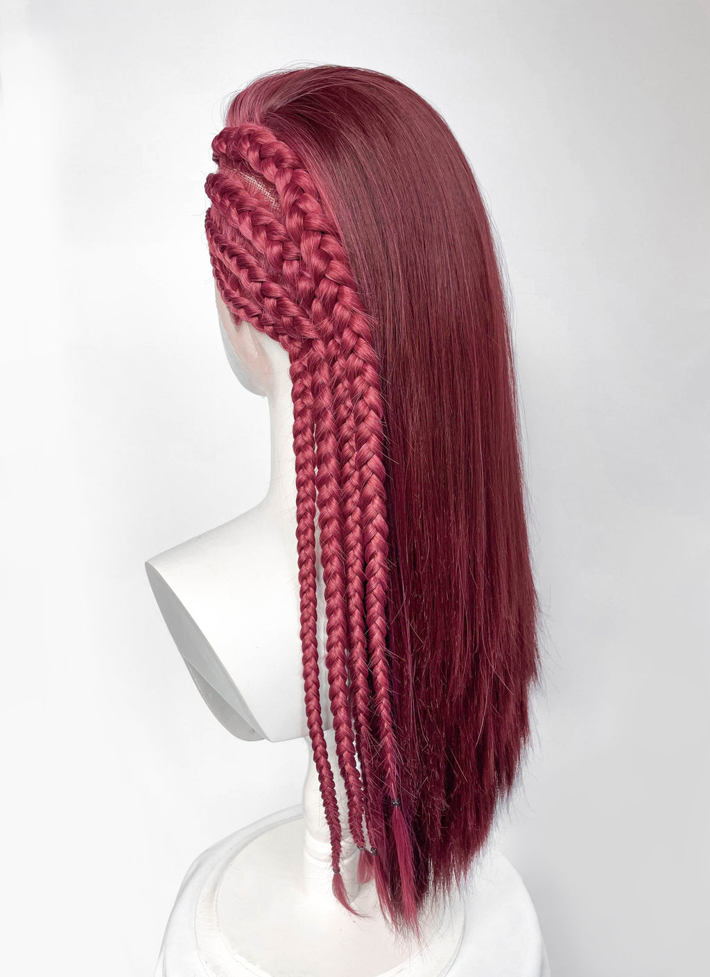 Mixed Red Braided Lace Front Synthetic Hair Wig LF2232
