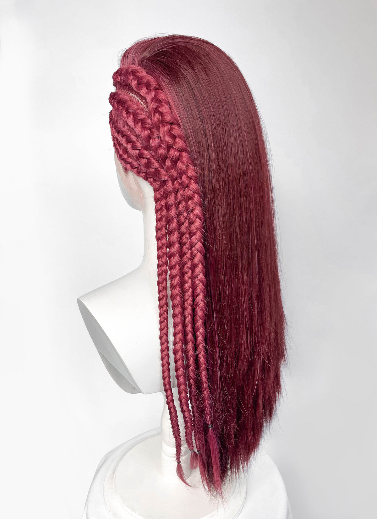 Mixed Red Braided Lace Front Synthetic Hair Wig LF2232