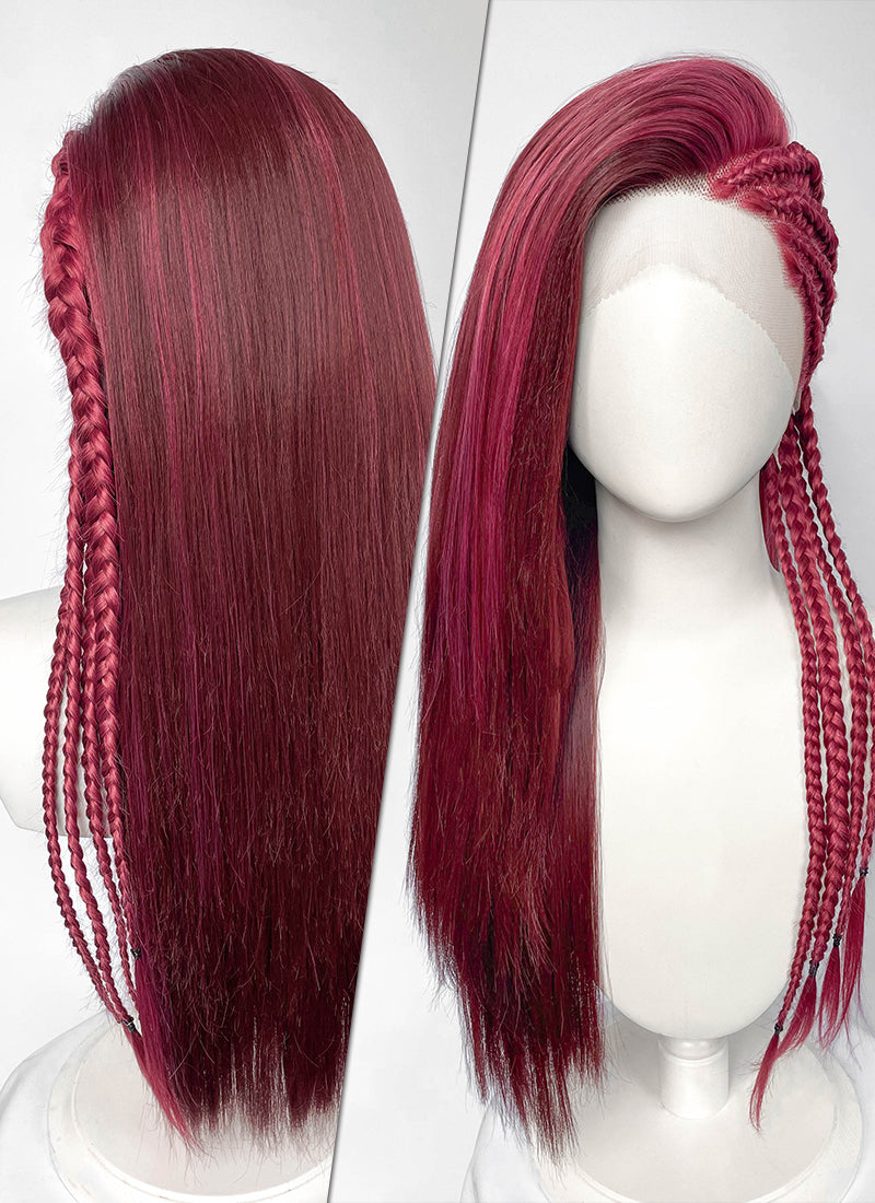 Mixed Red Braided Lace Front Synthetic Hair Wig LF2232