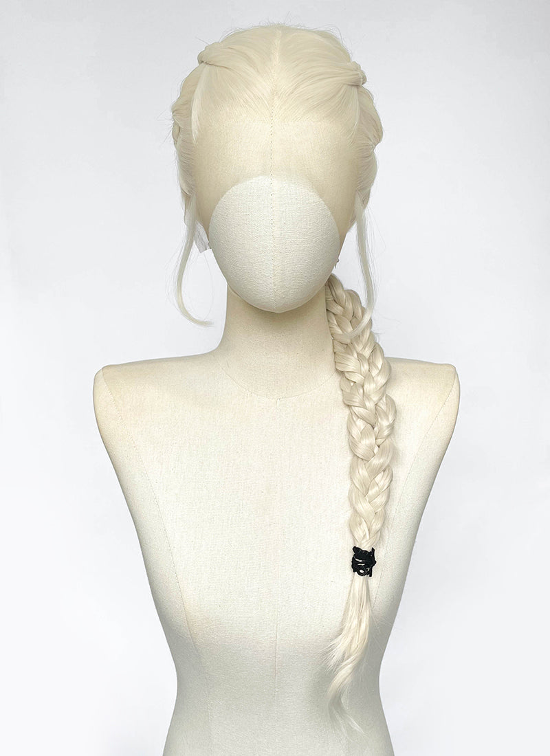 House of the Dragon Rhaenyra Targaryen Platinum Blonde Braided Lace Front Synthetic Wig LF2233