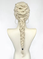 House of the Dragon Rhaenyra Targaryen Platinum Blonde Braided Lace Front Synthetic Wig LF2233