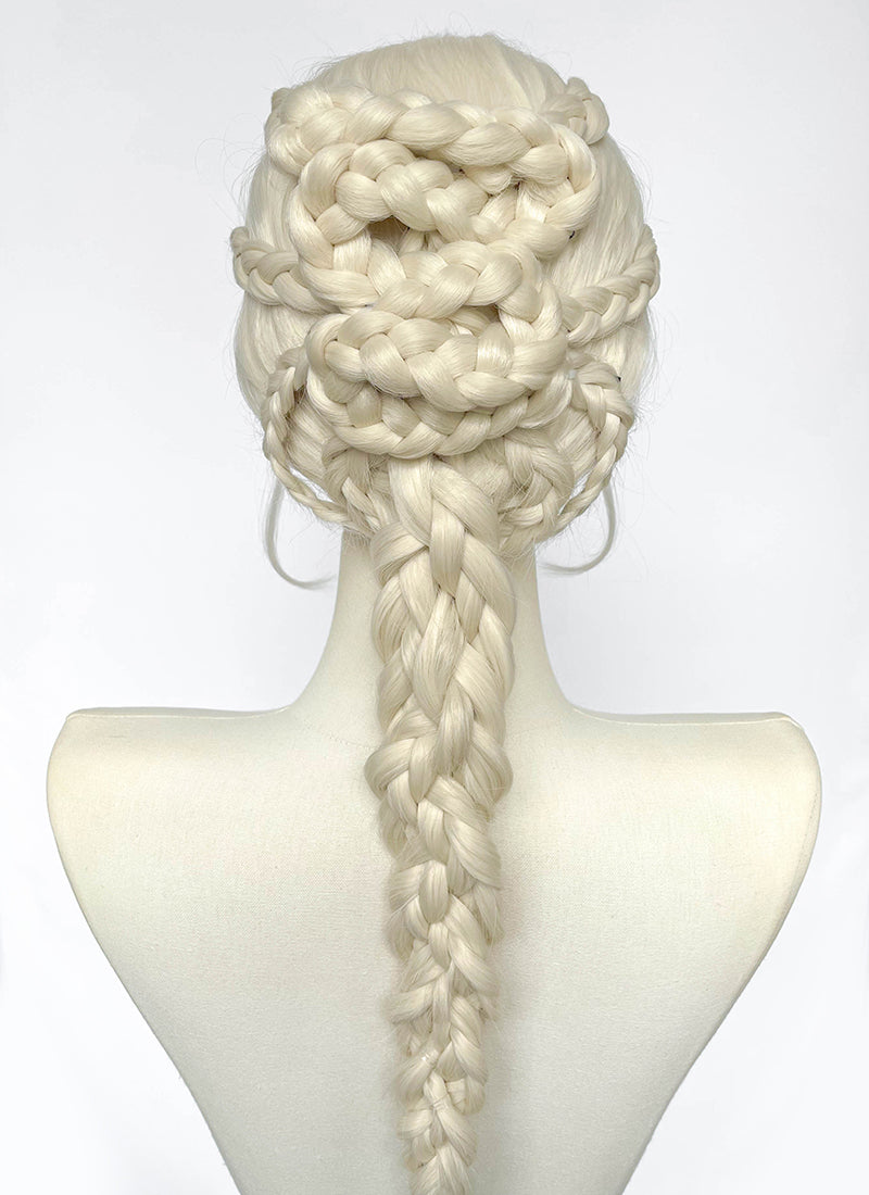 House of the Dragon Rhaenyra Targaryen Platinum Blonde Braided Lace Front Synthetic Wig LF2233