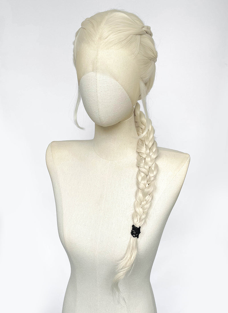 House of the Dragon Rhaenyra Targaryen Platinum Blonde Braided Lace Front Synthetic Wig LF2233