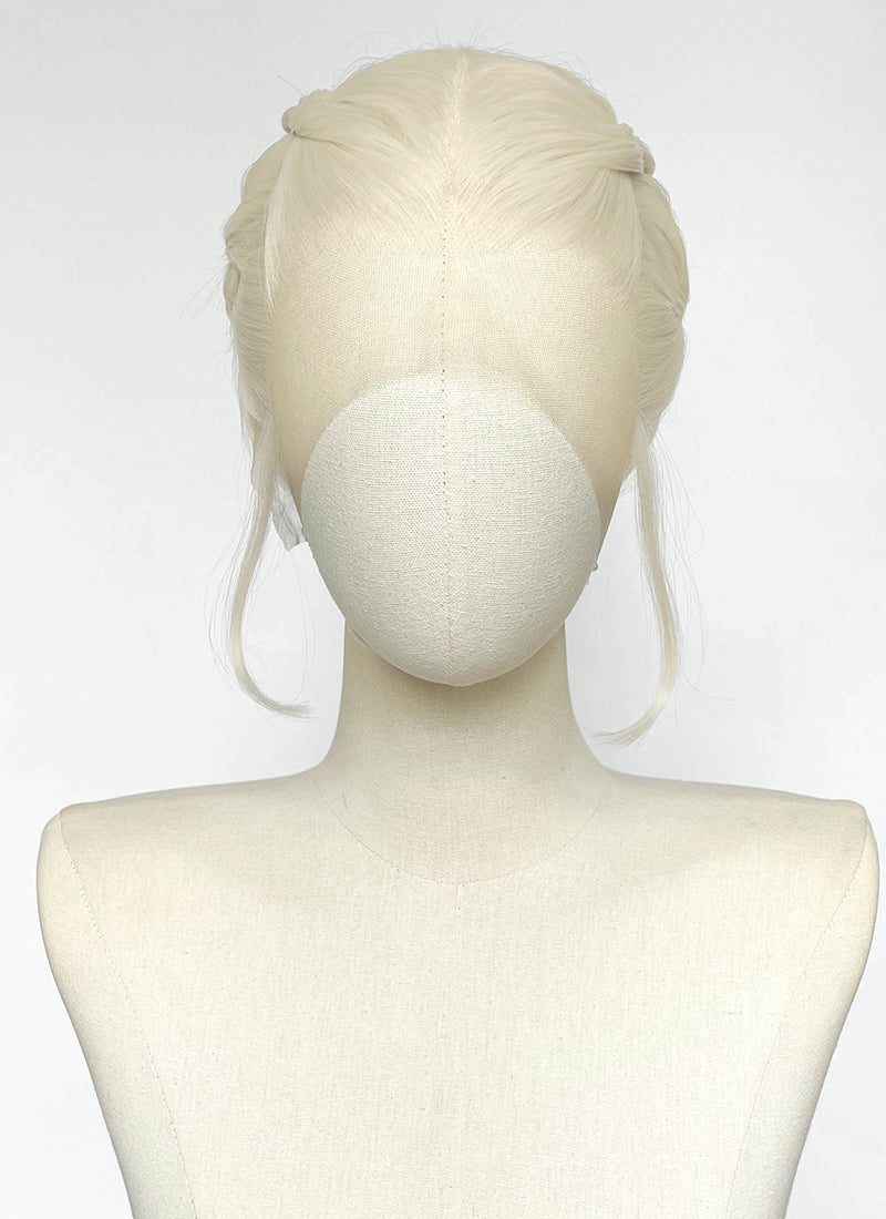 House of the Dragon Rhaenyra Targaryen Platinum Blonde Braided Lace Front Synthetic Wig LF2233