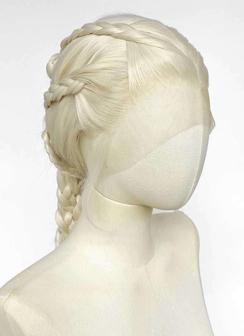 House of the Dragon Rhaenyra Targaryen Platinum Blonde Braided Lace Front Synthetic Wig LF2233