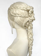 House of the Dragon Rhaenyra Targaryen Platinum Blonde Braided Lace Front Synthetic Wig LF2233