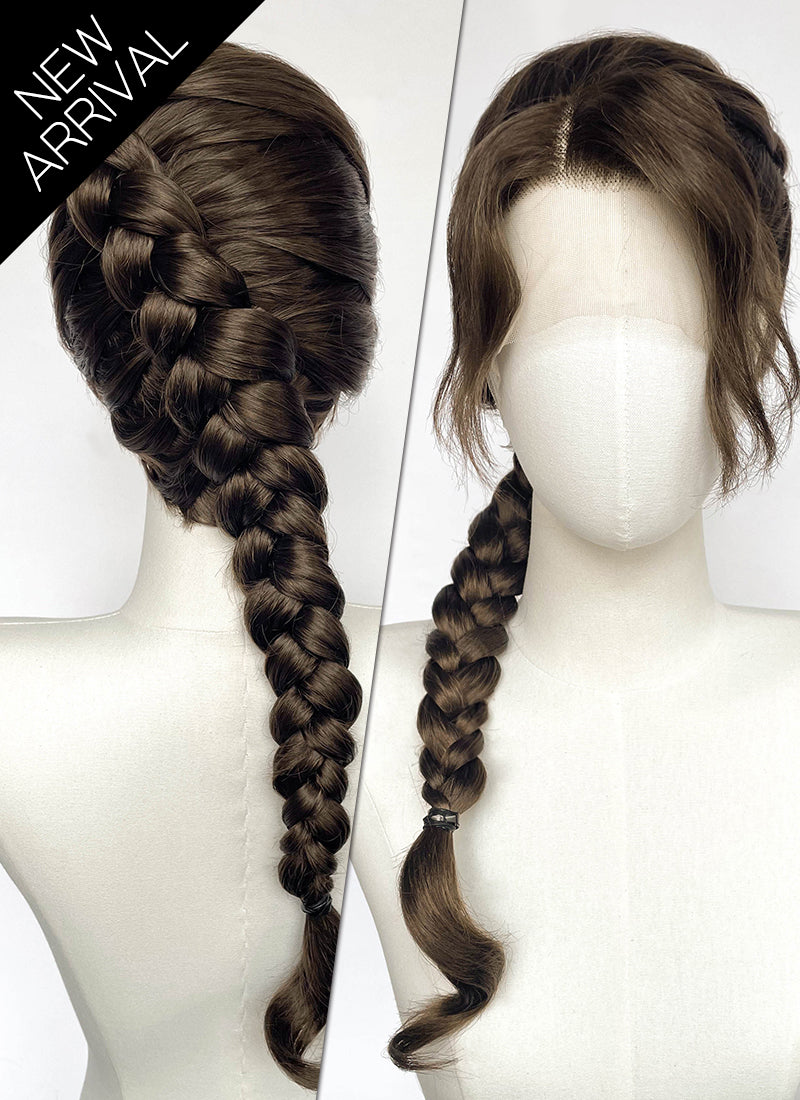 Brunette Braided Lace Front Synthetic Wig For Cosplay as Katniss Everdeen from The Hunger Games LF2235