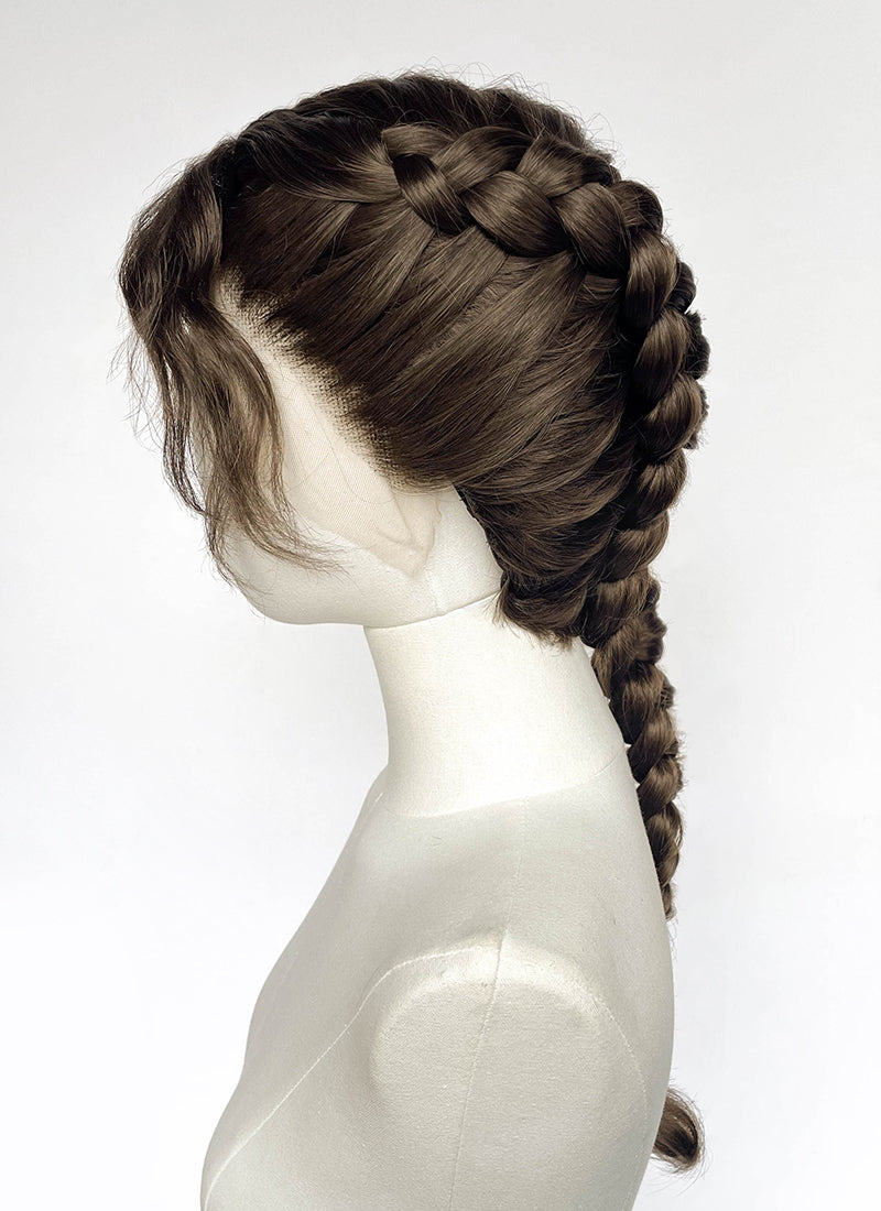 Brunette Braided Lace Front Synthetic Wig For Cosplay as Katniss Everdeen from The Hunger Games LF2235