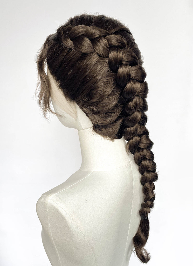 Brunette Braided Lace Front Synthetic Wig For Cosplay as Katniss Everdeen from The Hunger Games LF2235