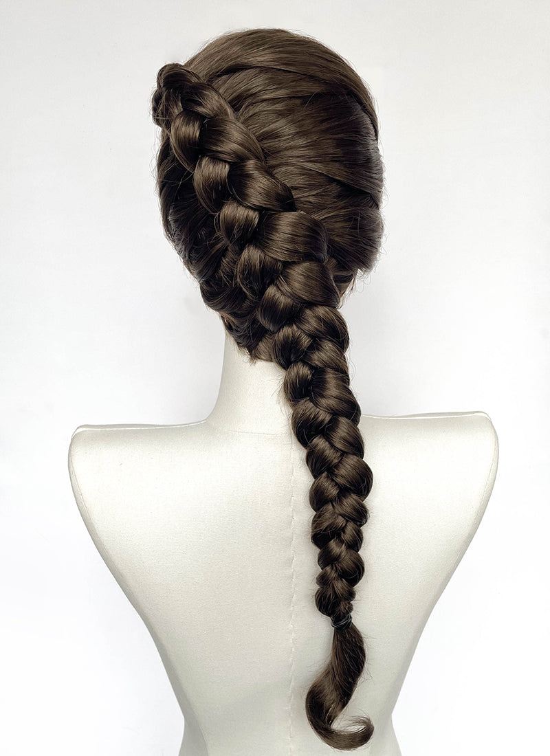 Brunette Braided Lace Front Synthetic Wig For Cosplay as Katniss Everdeen from The Hunger Games LF2235
