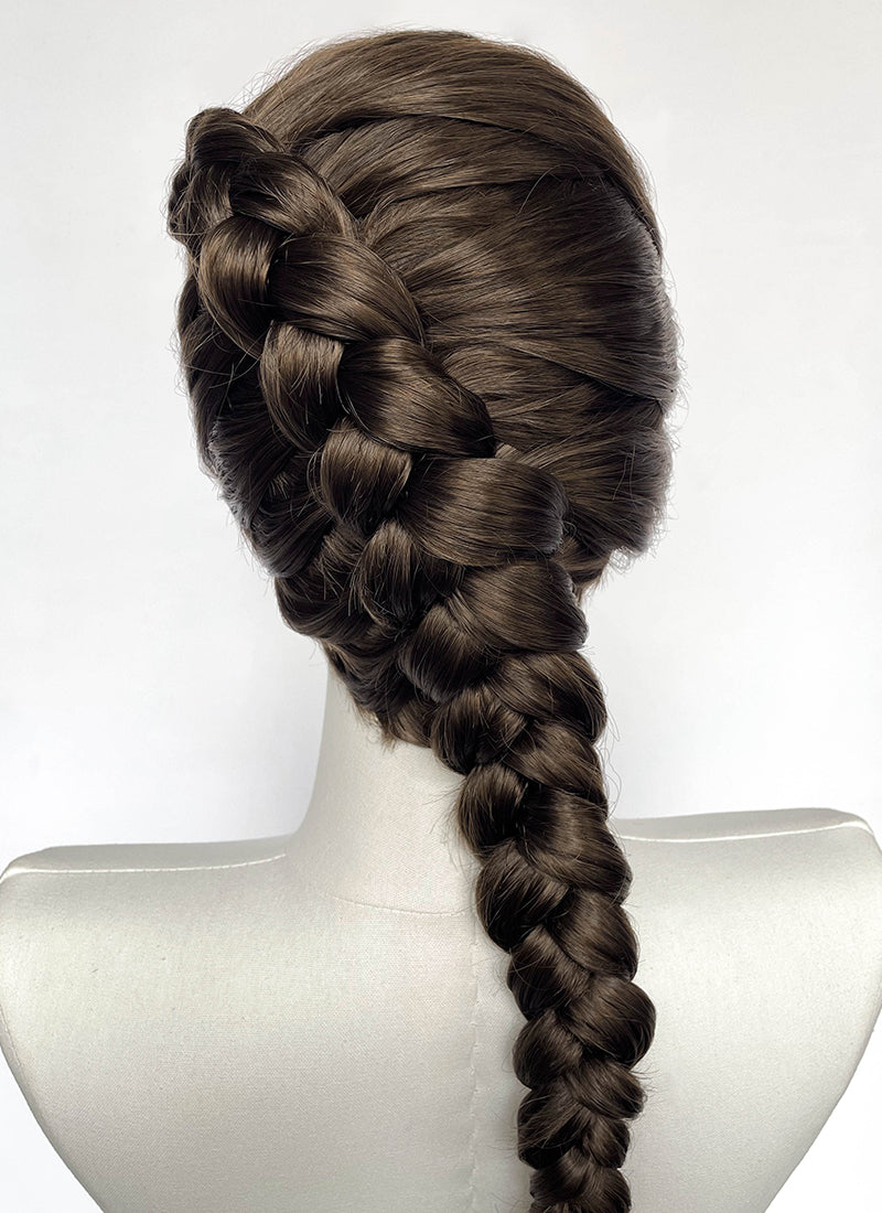 Brunette Braided Lace Front Synthetic Wig For Cosplay as Katniss Everdeen from The Hunger Games LF2235