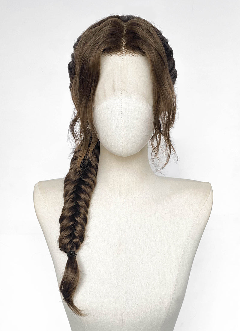 Brunette Braided Lace Front Synthetic Wig For Cosplay as Katniss Everdeen from The Hunger Games LF2236
