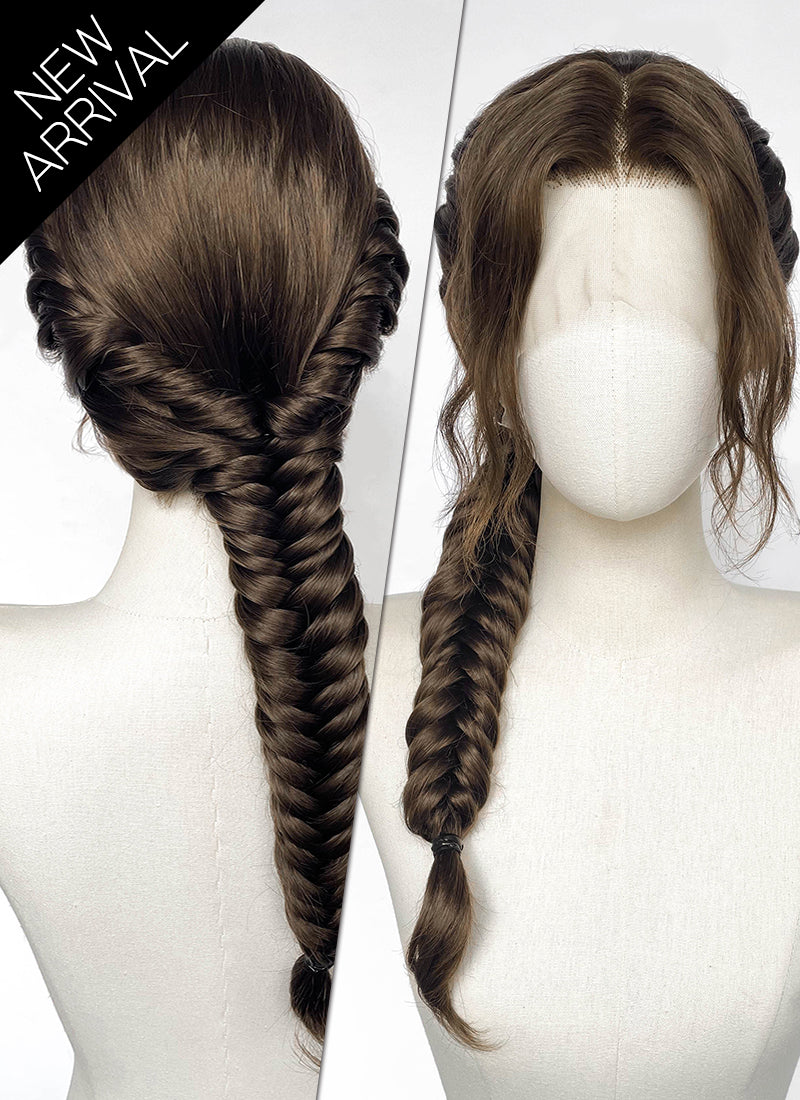Brunette Braided Lace Front Synthetic Wig For Cosplay as Katniss Everdeen from The Hunger Games LF2236