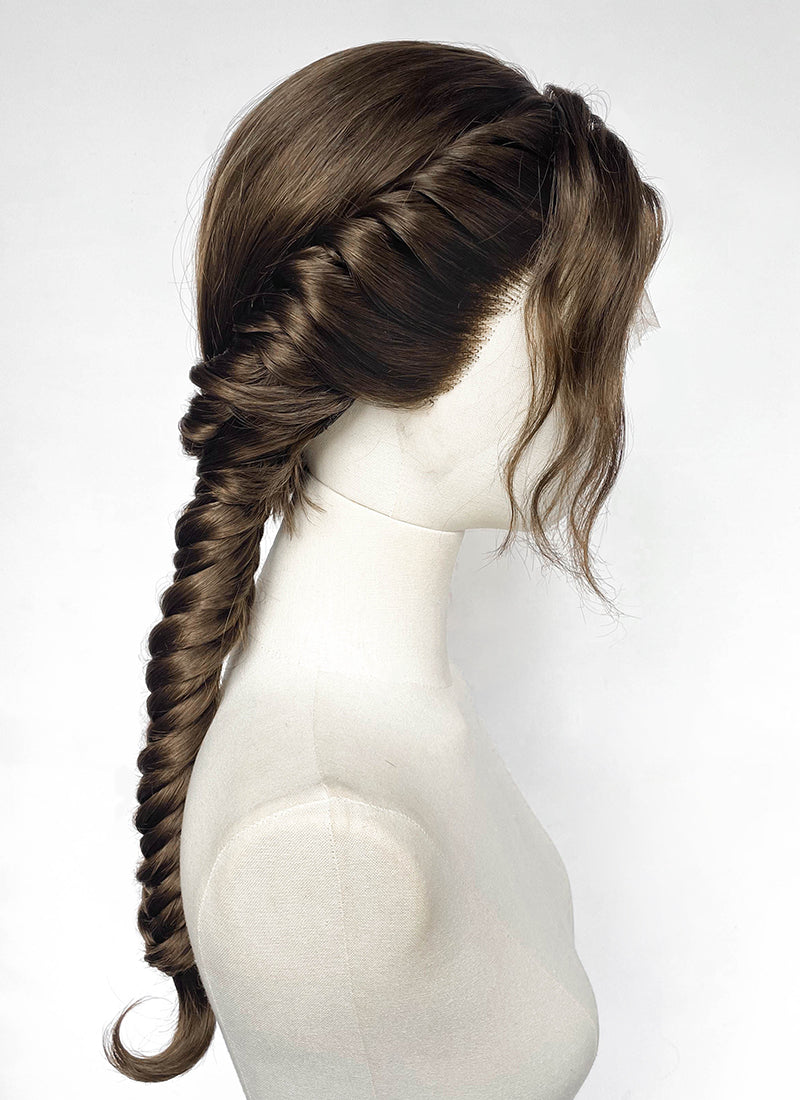 Brunette Braided Lace Front Synthetic Wig For Cosplay as Katniss Everdeen from The Hunger Games LF2236