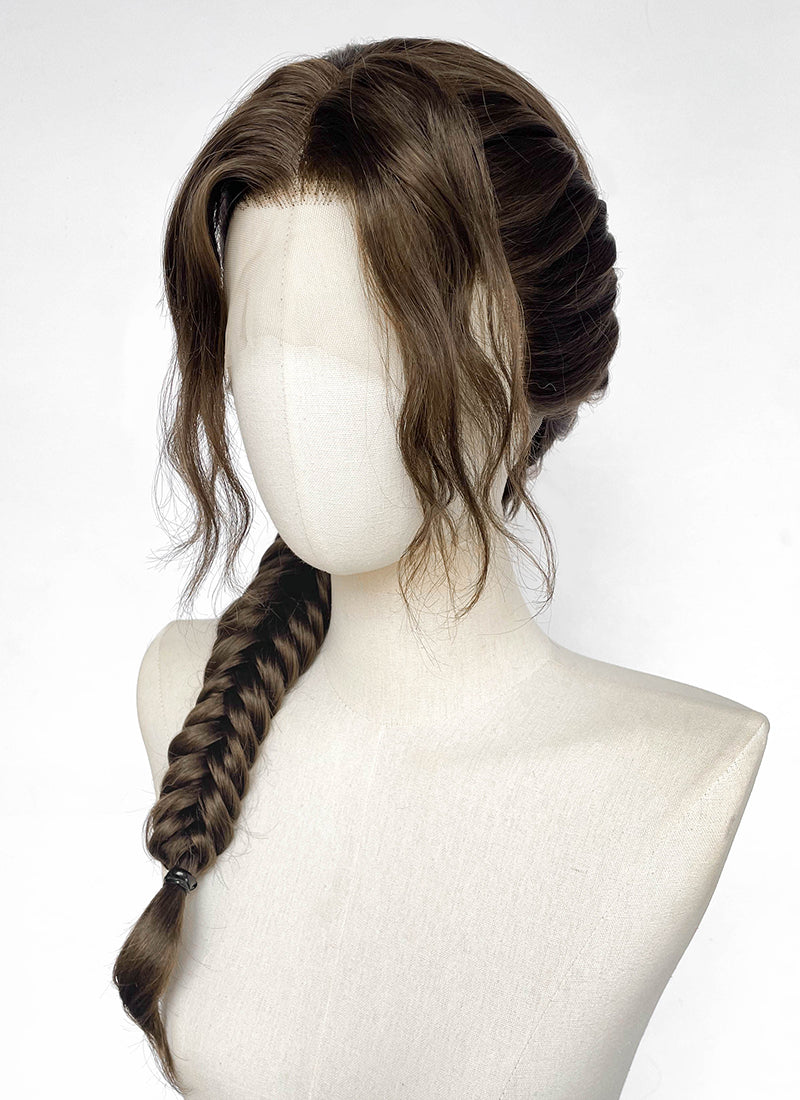 Brunette Braided Lace Front Synthetic Wig For Cosplay as Katniss Everdeen from The Hunger Games LF2236