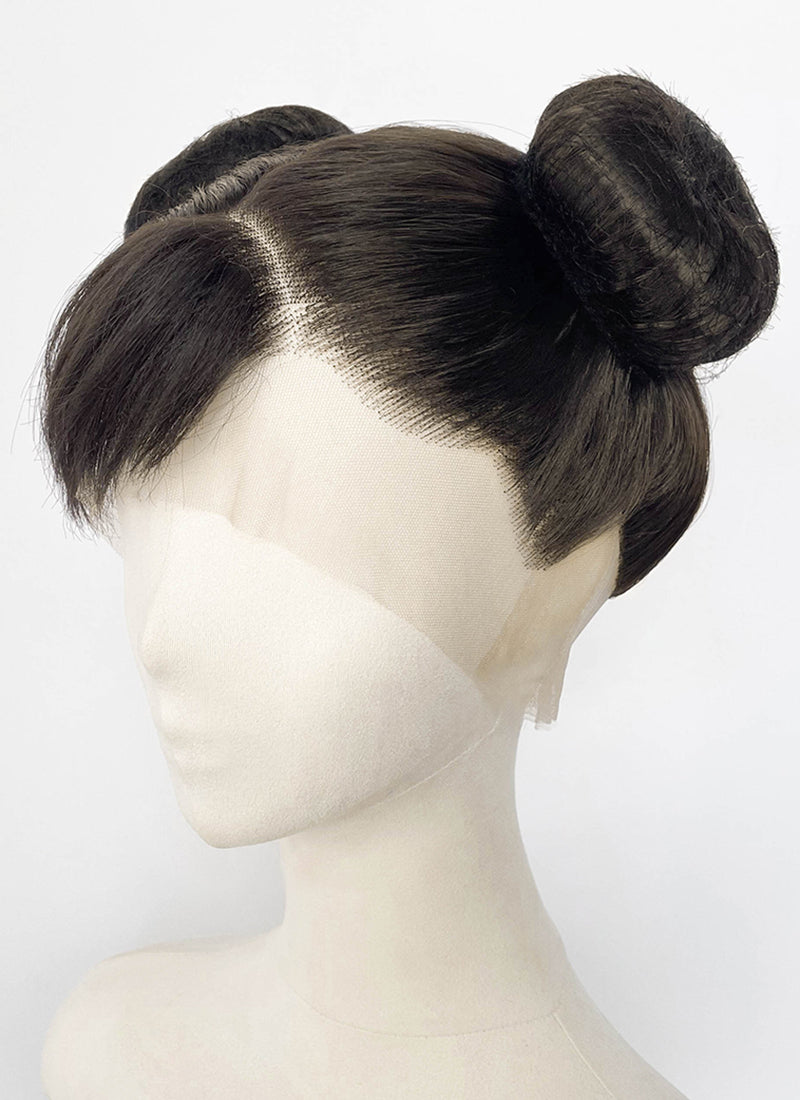 Black Braided Full Lace Synthetic Wig For Cosplay as Chun-Li from Street Fighter LF2239