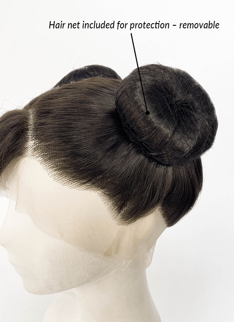 Black Braided Full Lace Synthetic Wig For Cosplay as Chun-Li from Street Fighter LF2239