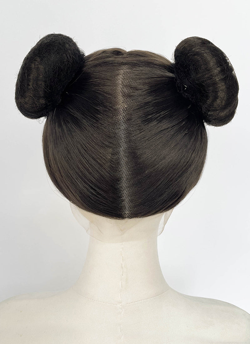 Black Braided Full Lace Synthetic Wig For Cosplay as Chun-Li from Street Fighter LF2239