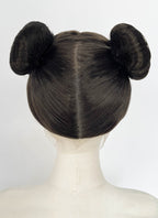 Black Braided Full Lace Synthetic Wig For Cosplay as Chun-Li from Street Fighter LF2239