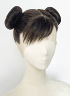Black Braided Full Lace Synthetic Wig For Cosplay as Chun-Li from Street Fighter LF2239